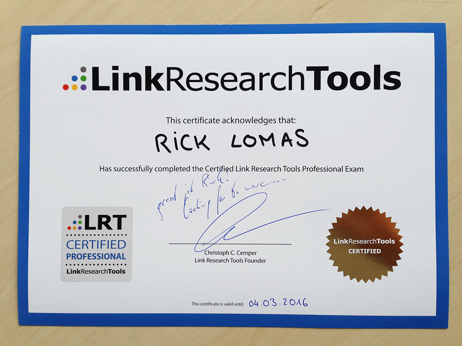 LRT Certified Professional Rick Lomas
